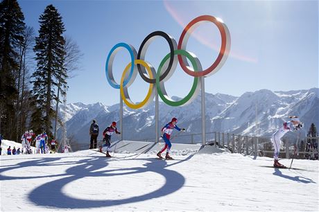 Vrabcová-Nývltová pod olympijskými kruhy.