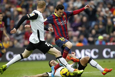 Lionell Messi v zápase proti Valencii