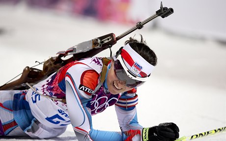 Veronika Vítková v cíli sprintu