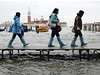 Povodn v italských Benátkách.