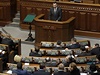 Projev Vitalije Klika na zasedání ukrajinského parlamentu.