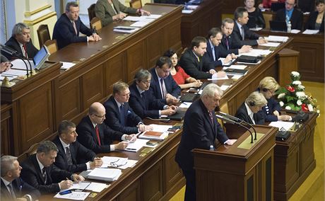 Projev prezidenta Zemana v Poslanecké snmovn ped hlasováním o dve vlád.