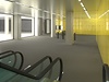 Vizualizace budoucí podoby jednoho z vestibul zrekonstruované stanice metra Národní tída.