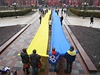 Studentská demonstrace v centru Kyjeva.