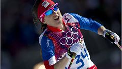 Eva Vrabcová-Nývltová na trati klasické desítky.