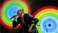 Frontman kapely Depeche Mode pi únorovém vystoupení v Praze.