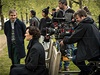  Martin Freeman (John Watson), Benedict Cumberbatch (Sherlock Holmes) a táb pi natáení 