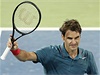 Vítzné gesto Rogera Federera.
