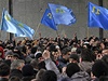 Demonstrace krymských Tatar.