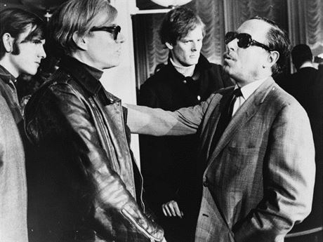 Andy Warhol, seen here with playwright Tennessee Williams in 1967, was ‘ashamed’ of his roots, says Factory collaborator Paul Morrissey (background), but curators of a new exhibit say the artist was proudly ‘Czechoslovak,’ though his heritage was Rusyn