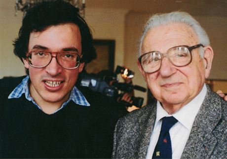 Director Matej Min (left) with Sir Nicholas Winton