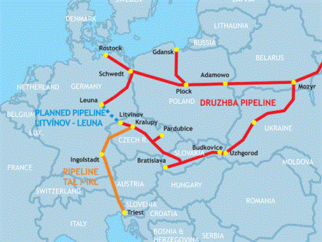 The planned pipeline would also open access to oil deliveries to northern European ports