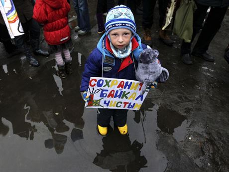 A boy holds a banner reading ‘Keep Baikal Clean’ at a protest in Irkutsk, Sibaria. The new forum could be a very useful platform for smaller, localized civil movements.
