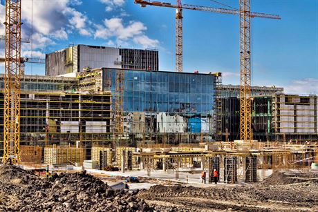 Construction on Nová Karolina shopping center in Ostrava