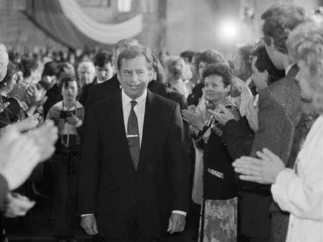 Václav Havel following his inauguration as president of Czechoslovakia in 1990