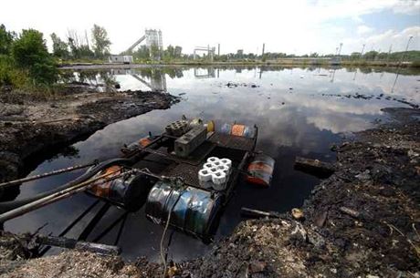 The so-called Ostrava lagoons, one of the country's worst pollution legacies lying on the outskirts of the city