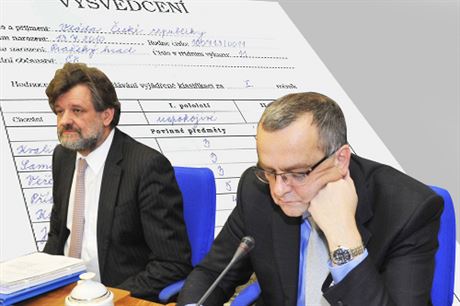 The Interior Ministry, headed by Jan Kubice (left), and the Finance Ministry, headed by Miroslav Kalousek, received particularly poor grades in several key areas