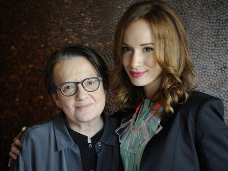 Director Agnieszka Holland, seen above with Burning Bush leading lady Tatiana Pauhofová (right), studied at Pragues famous film school FAMU during the time when the events portrayed in the mini-series took place