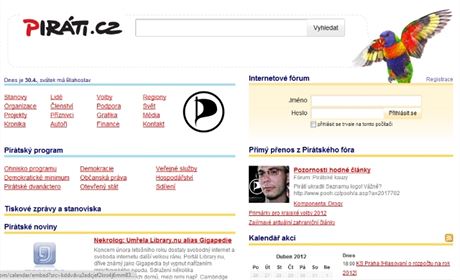 The Czech Pirate Partys new website is identical in style to the Czech Google