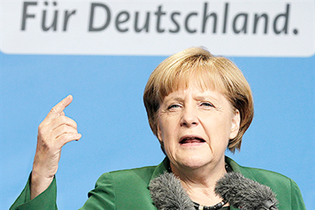 Angela Merkelová je tady „pro Německo“.