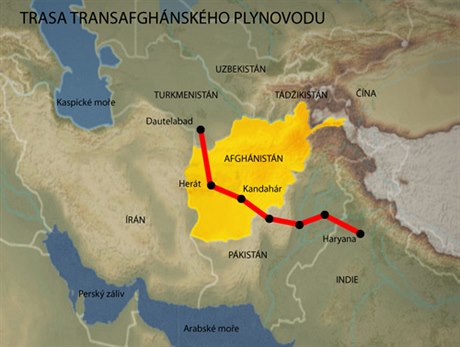 Turkmenistán by ml zaít zásobovat svým zemním plynem Afghánistán, Pákistán a Indii v roce 2014.