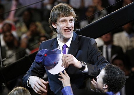 Jan Veselý reacts after being selected by the Washington Wizards