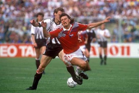 Tomá Skuhravý in his glory days at the 1990 world cup