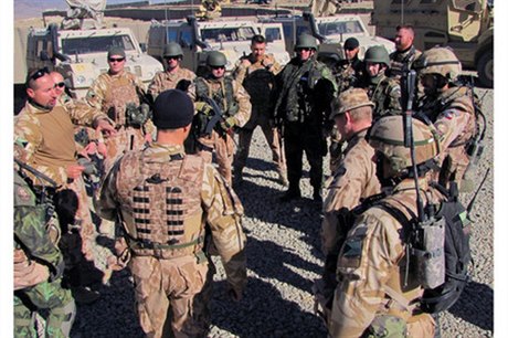 Members of the third Czech OMLT preparing for an operation with Afghan army soldiers in the Maidan Wardak province, Afghanistan