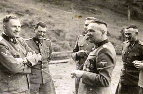 Foreground (from the left): Richard Baer, the last commandant of Auschwitz; Dr Josef Mengele, known as The Angel of Death; and Rudolf Hoess, the founder and the first commandant of Auschwitz. One of the most powerful scenes in the documentary shows Hoe