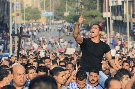 Protest egyptských křesťanů (ilustrační fotografie).