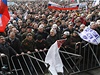 Proruská demonstrace ve východoukrajinském Doncku.