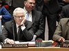 Ruský velvyslanec pi OSN Vitalij urkin na zasedání Rady bezpenosti v New Yorku.