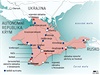 Mapa Krymu doplnná o dleitá strategická místa. 