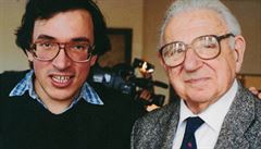 Director Matej Miná (left) with Sir Nicholas Winton