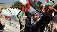Tato žena v Gaze jasno má: podporuje snažení Mahmúda Abbáse, aby byla Palestina uznána za regulérní stát.