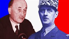Hlavním představitelem první školy evropského sjednocování je jeden ze zakladatelů Evropského společenství Jean Monnet (1888–1979, vlevo). Druhé bývalý francouzský prezident Charles de Gaulle (1890–1970).