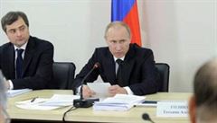 The Kremlin’s chief ideologist Vladislav Surkov (left) is said to have had authority even over presidents Vladimir Putin (center) and Dmitri Medvedev