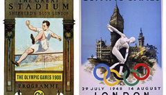 Vlevo program IV. olympijských her v Londýně, vpravo dobový plakát z roku 1948, kdy se v britské metropoli konaly XIV. LOH s poválečným přízviskem Hry naděje. Jak budeme vzpomínat na ty XXX. olympijské hry, které se potřetí konají ve městě nad Temží?
