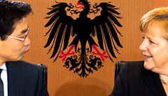 Angela Merkelová má s koaličním kolegou Phillippem Röslerem starosti. Jeho strana FDP se zřejmě nedostane v letošních volbách do spolkového parlamentu.