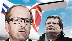 Ivan Fuksa (vlevo) skončí i v manažerské funkci v Českém Aeroholdingu. Alexandr Vondra opouští dozorčí radu.