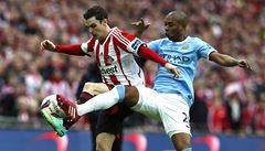 Fernandinho (vpravo) atakuje Johnsona.