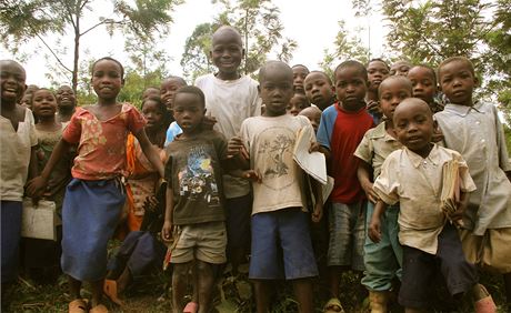 Nadené dti v Kongu.