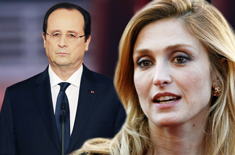 Francouzský prezident François Hollande a jeho milenka Julie Gayetová.