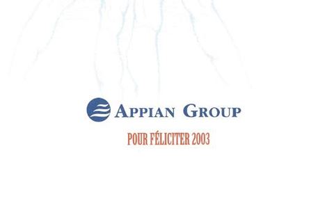 Zadní strana péefka od Appian Group z roku 2003.