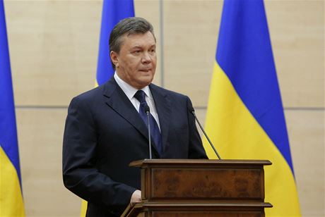 Viktor Janukovy na tiskové konferenci.