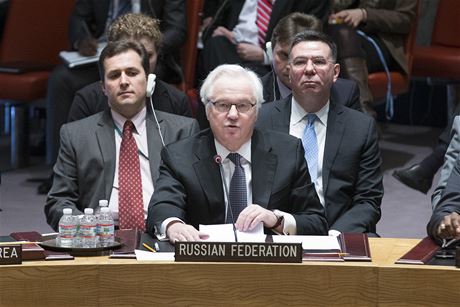 Ruský ambasador pi OSN Vitalij urkin.
