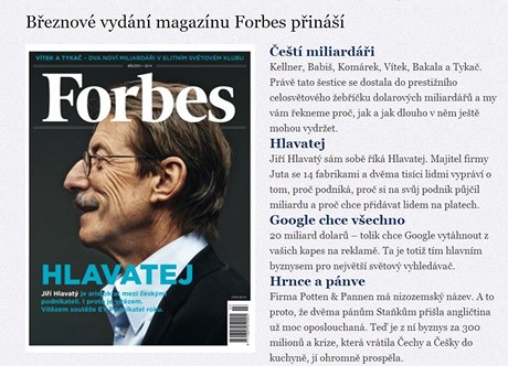 Ti hodiny a deset minut. Forbes zaal vycházet také ve zvukové podob