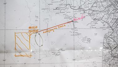 Pln trasy letu MH370.