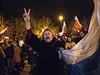 Oslavy na Krymu - záplava ruských vlajek.