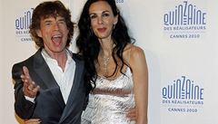 Mick Jagger se svou pítelkyni L' Wrenn Scottová na spoleném snímku